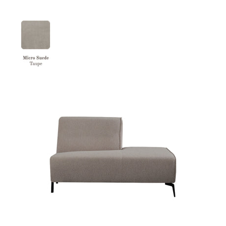 LABEL51 Bank Nero - Taupe - Micro Suede - Ottomane Rechts Voorstaand van LABEL51 - laagste prijs offerte van PureWonen