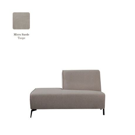 LABEL51 Bank Nero - Taupe - Micro Suede - Ottomane Links Voorstaand van LABEL51 – Luxe comfort op maat van PureWonen. Vraag naar de beste prijs.