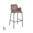 LABEL51 Barkruk Joni - Taupe - Microfiber - Zithoogte 78 van LABEL51 - laagste prijs offerte van PureWonen