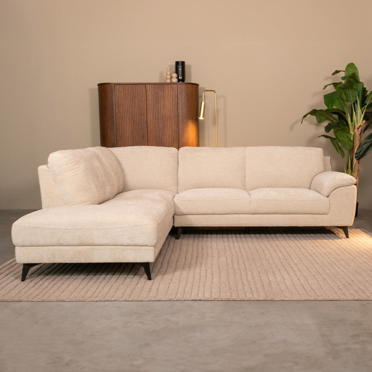 LABEL51 Hoekbank Santino - Naturel - Elite - Links van LABEL51 – Luxe comfort op maat van PureWonen. Vraag naar de beste prijs.