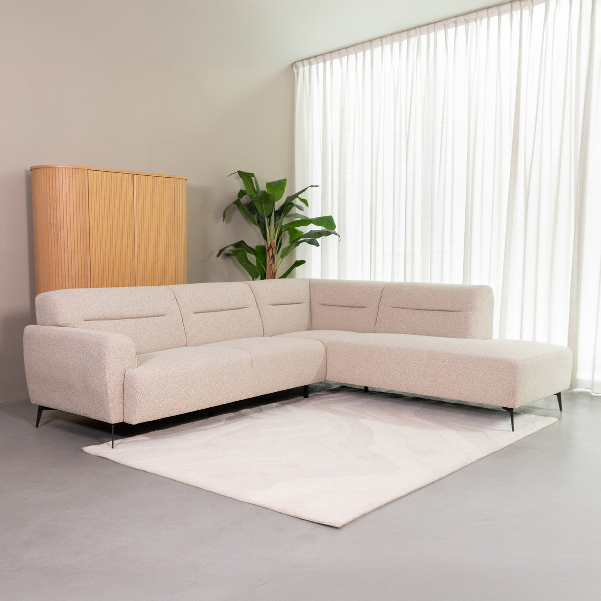 LABEL51 Hoekbank Bolzano - Naturel - Boucle - Rechts van LABEL51 - laagste prijs offerte van PureWonen