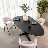 LABEL51 Eetkamertafel Rosie - Zwart - Mangohout - 220x100 cm van LABEL51 – Luxe comfort op maat van PureWonen. Vraag naar de beste prijs.