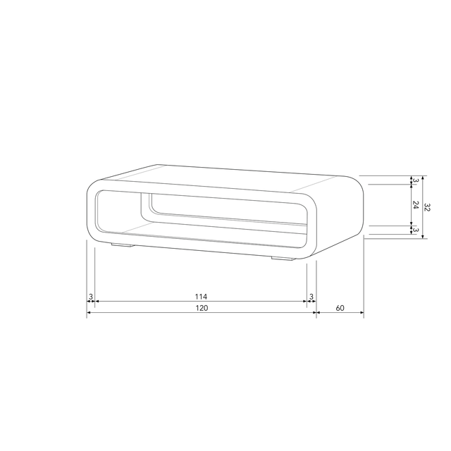 Kin Salontafel Acaciahout Naturel