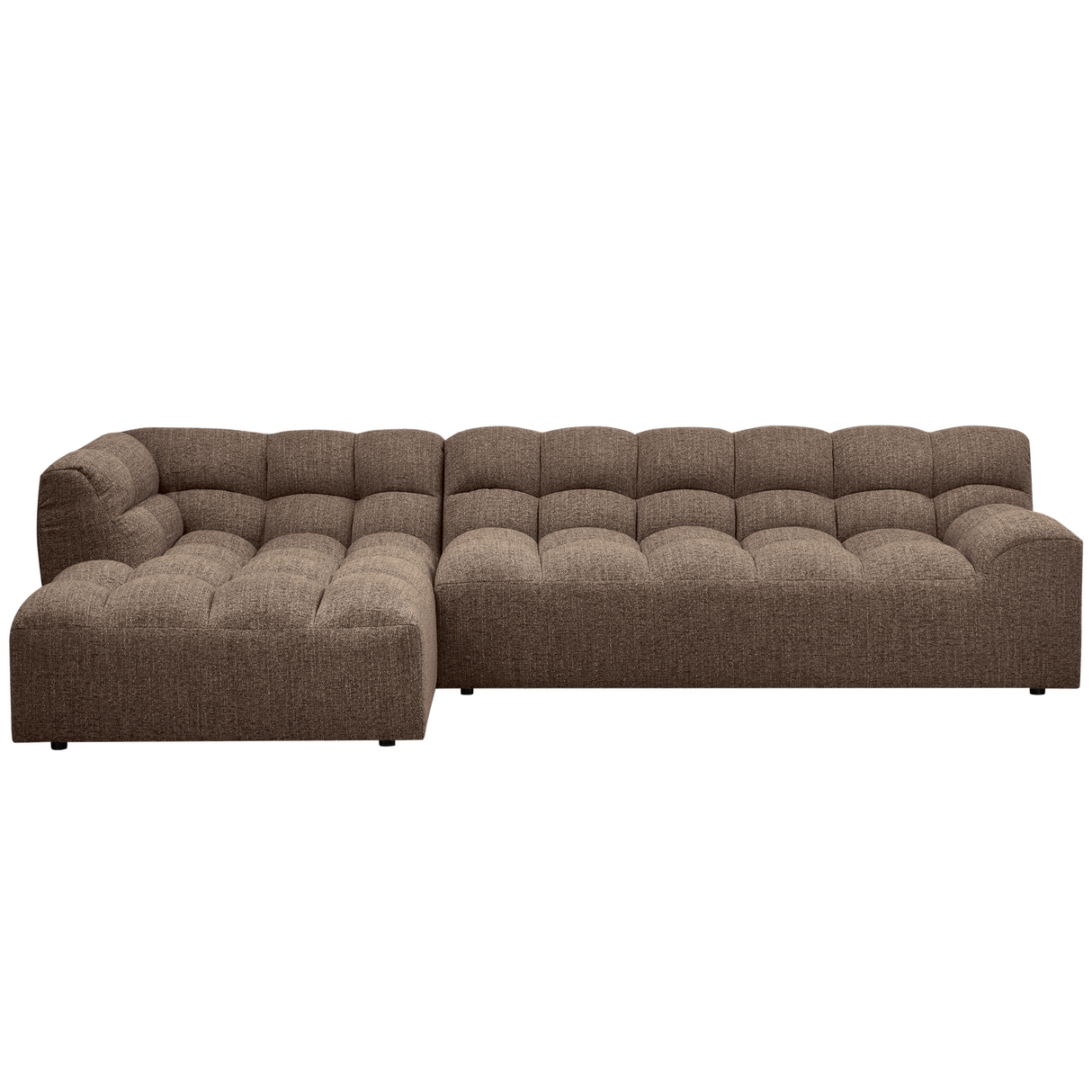 Allure Chaise Longue Links Geweven Stof Donkerbruin Melange van WOOOD – Luxe comfort op maat van PureWonen. Vraag naar de beste prijs.