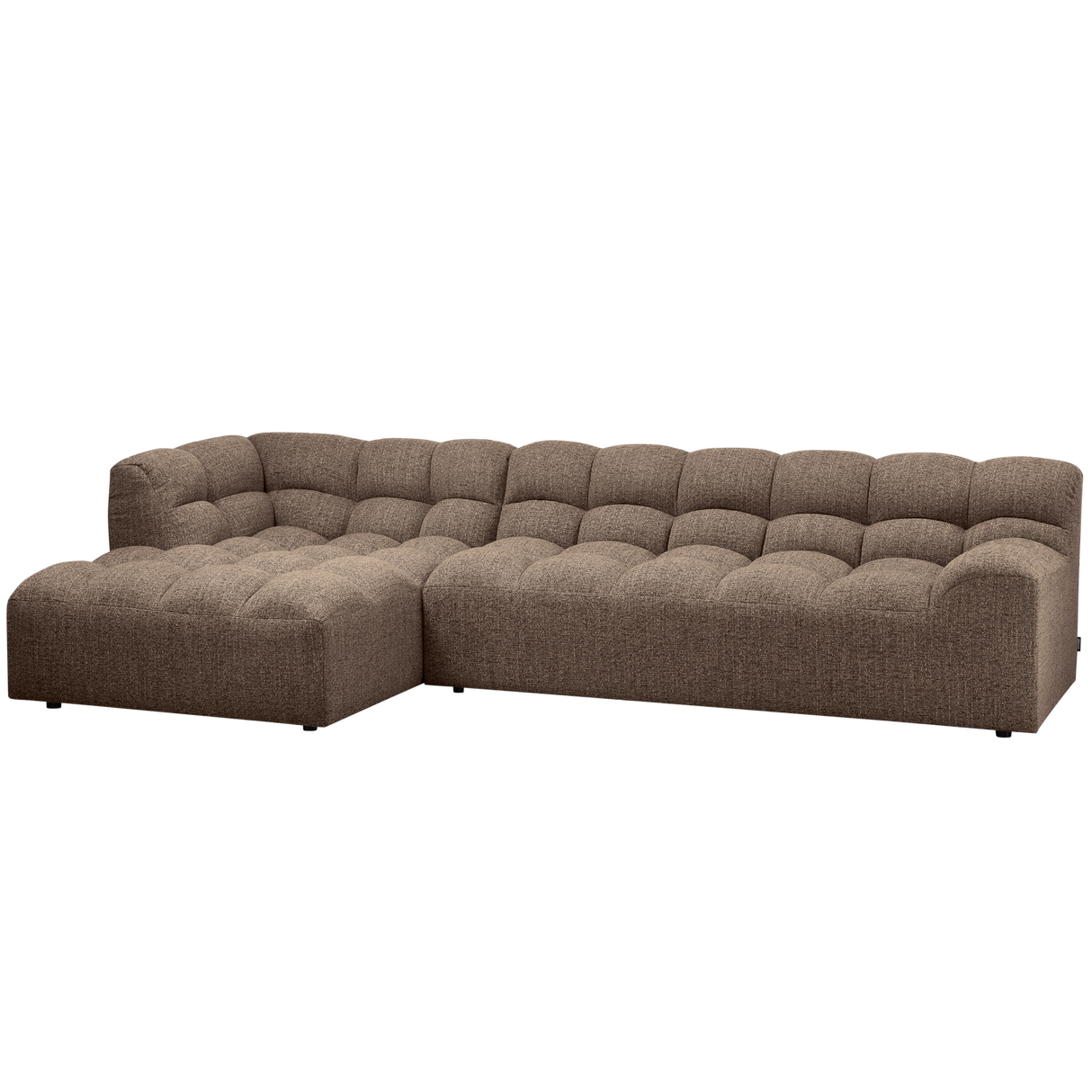 Allure Chaise Longue Links Geweven Stof Donkerbruin Melange van WOOOD – Luxe comfort op maat van PureWonen. Vraag naar de beste prijs.