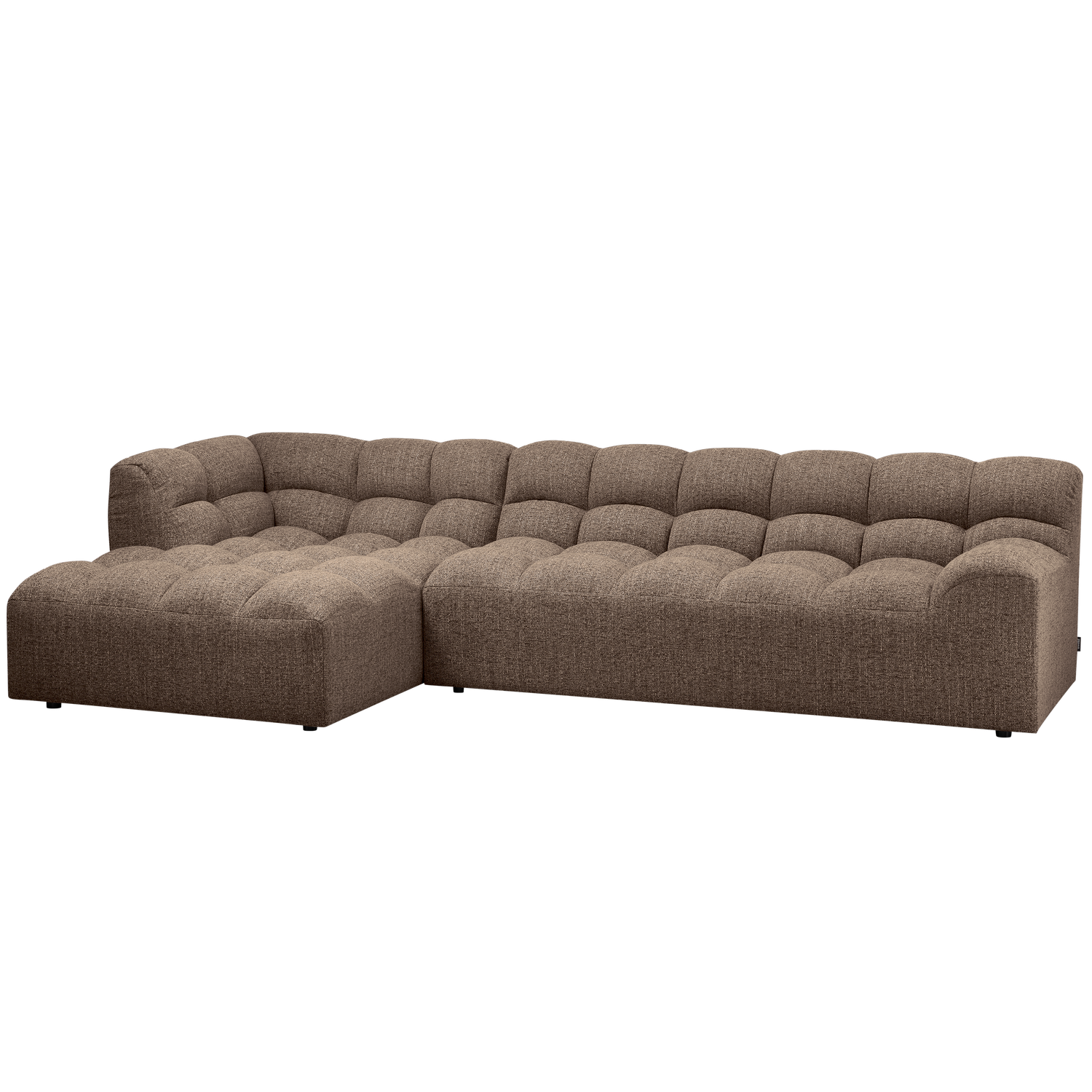 Allure Chaise Longue Links Geweven Stof Donkerbruin Melange van WOOOD – Luxe comfort op maat van PureWonen. Vraag naar de beste prijs.