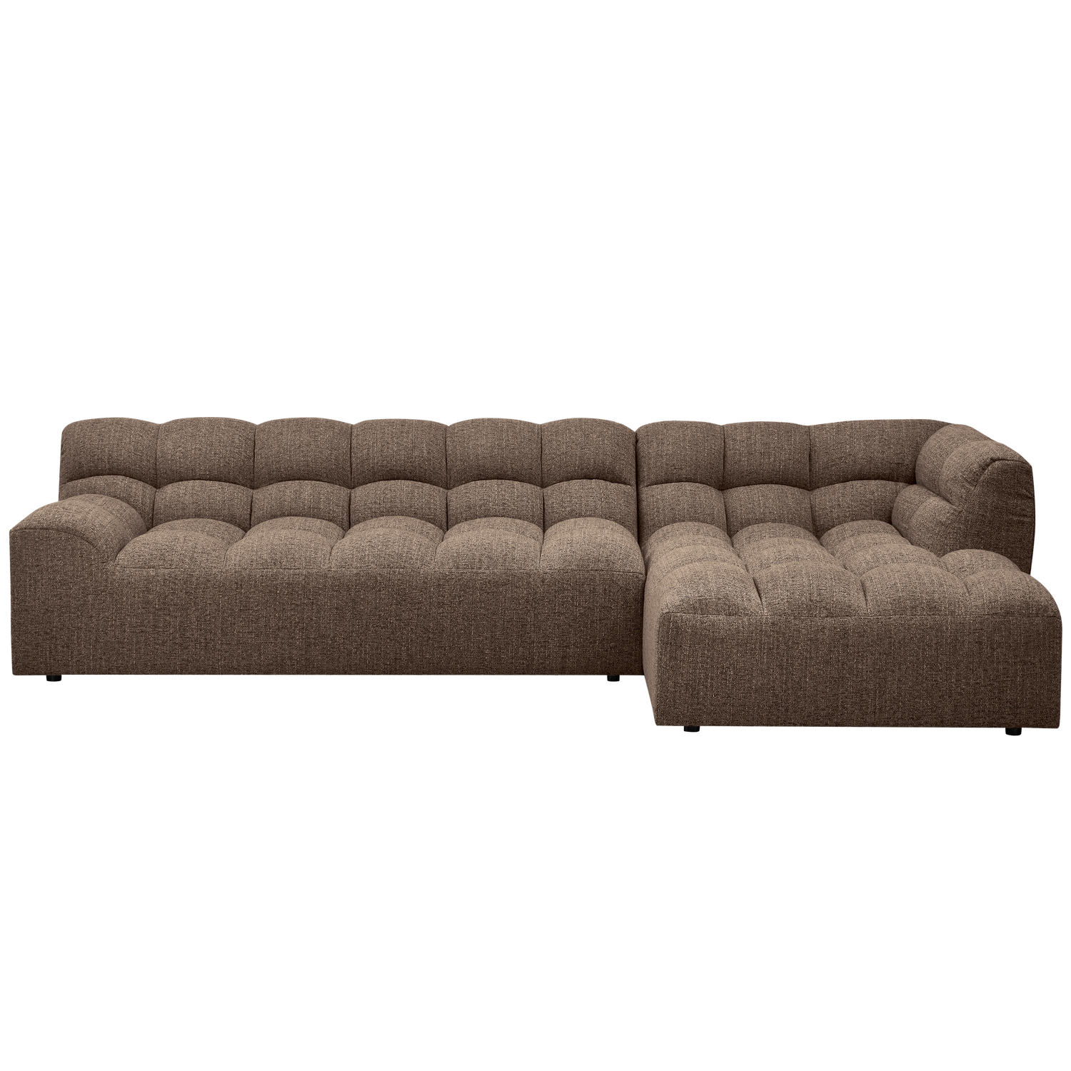 Allure Chaise Longue Rechts Geweven Stof Donkerbruin Melange van WOOOD – Luxe comfort op maat van PureWonen. Vraag naar de beste prijs.
