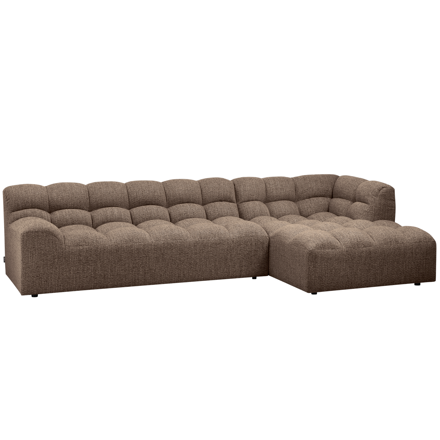Allure Chaise Longue Rechts Geweven Stof Donkerbruin Melange van WOOOD – Luxe comfort op maat van PureWonen. Vraag naar de beste prijs.