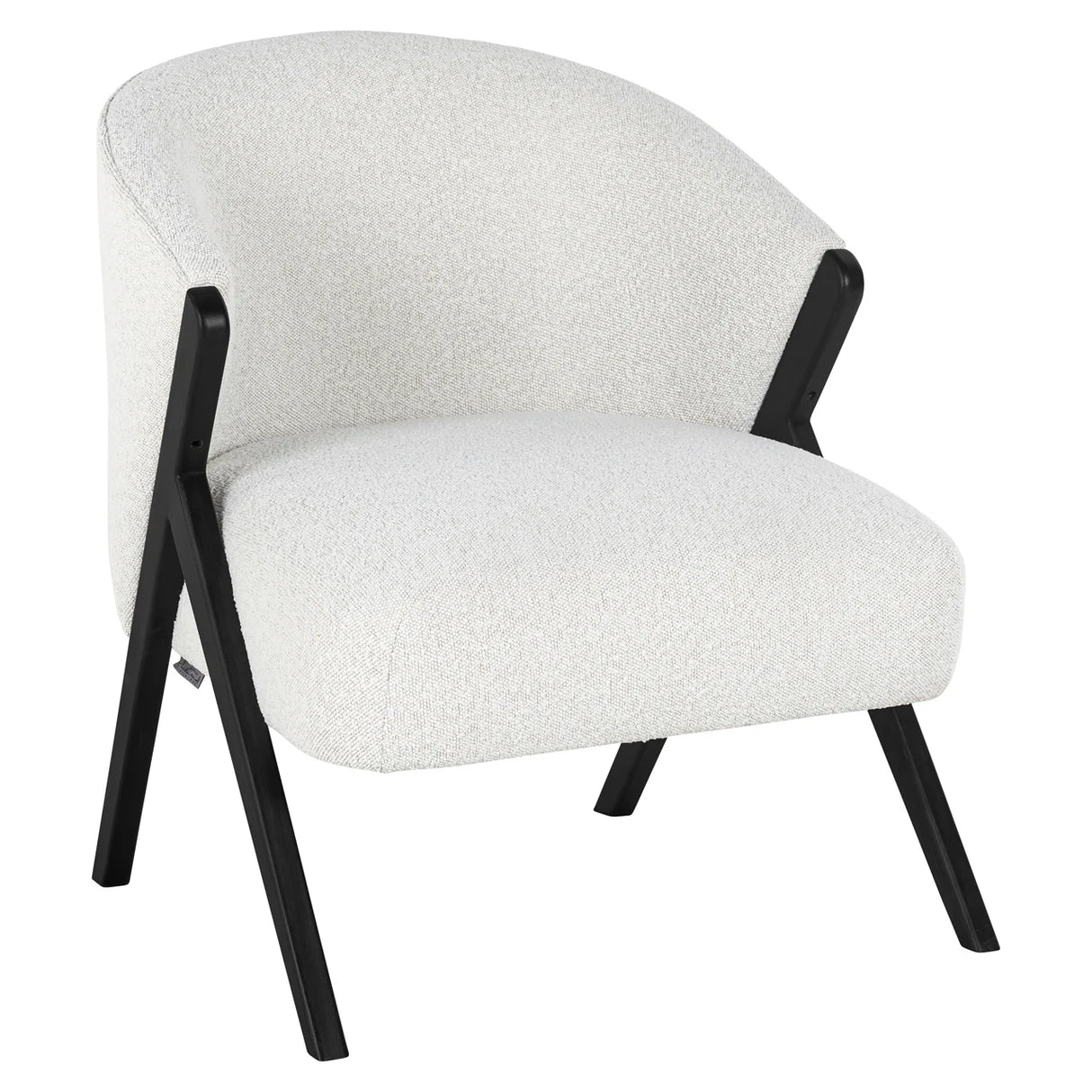 Lounge stoel Mia white bouclé