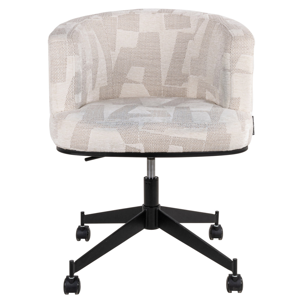 Eetkamerstoel Rochenne beige graffic swivel on wheels