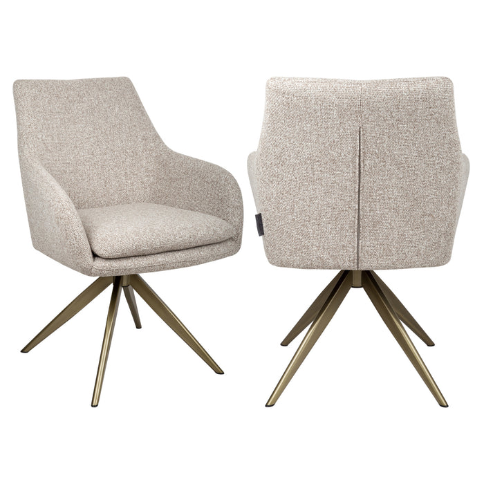 Eetkamerstoel Lisonne cayenne brown swivel fire retardant