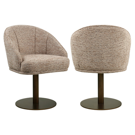Eetkamerstoel Beverly mocca linear swivel van Richmond Interiors – Luxe comfort op maat van PureWonen. Vraag naar de beste prijs.