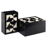 Opbergdoos Rae black/white (Set of 2) – Richmond Interiors