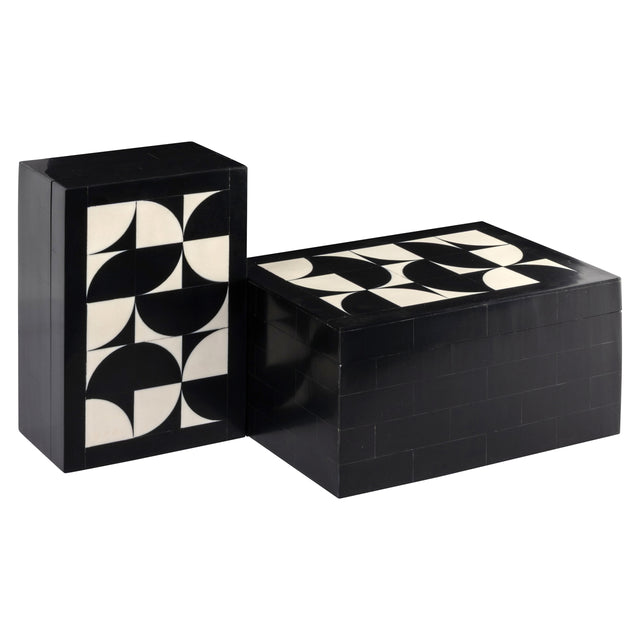Opbergdoos Rae black/white (Set of 2) – Richmond Interiors