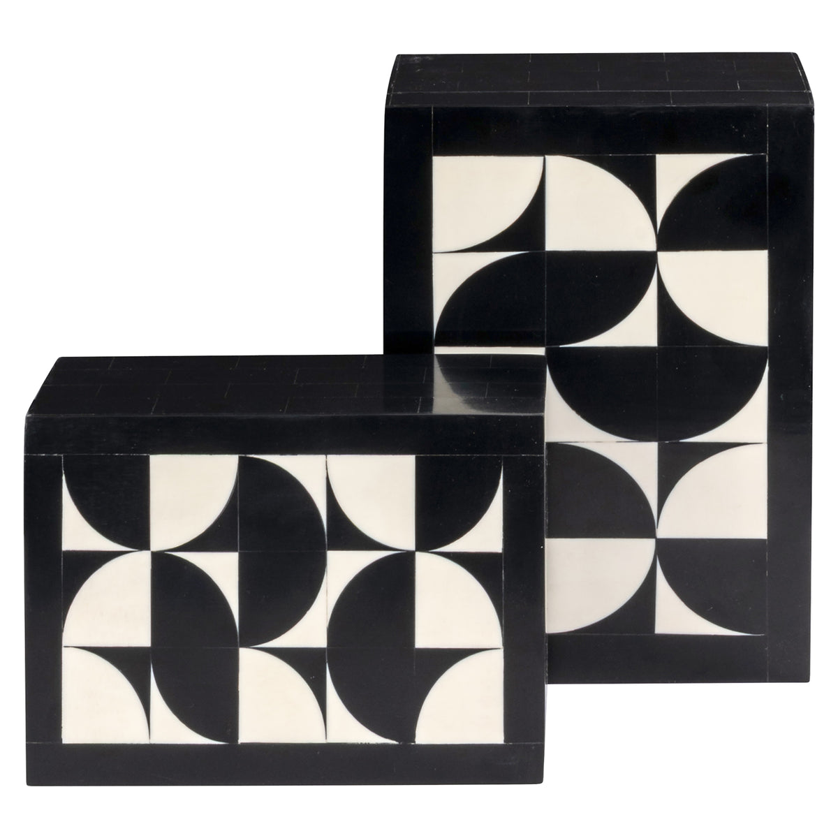 Opbergdoos Rae black/white (Set of 2) – Richmond Interiors (afbeelding 4)