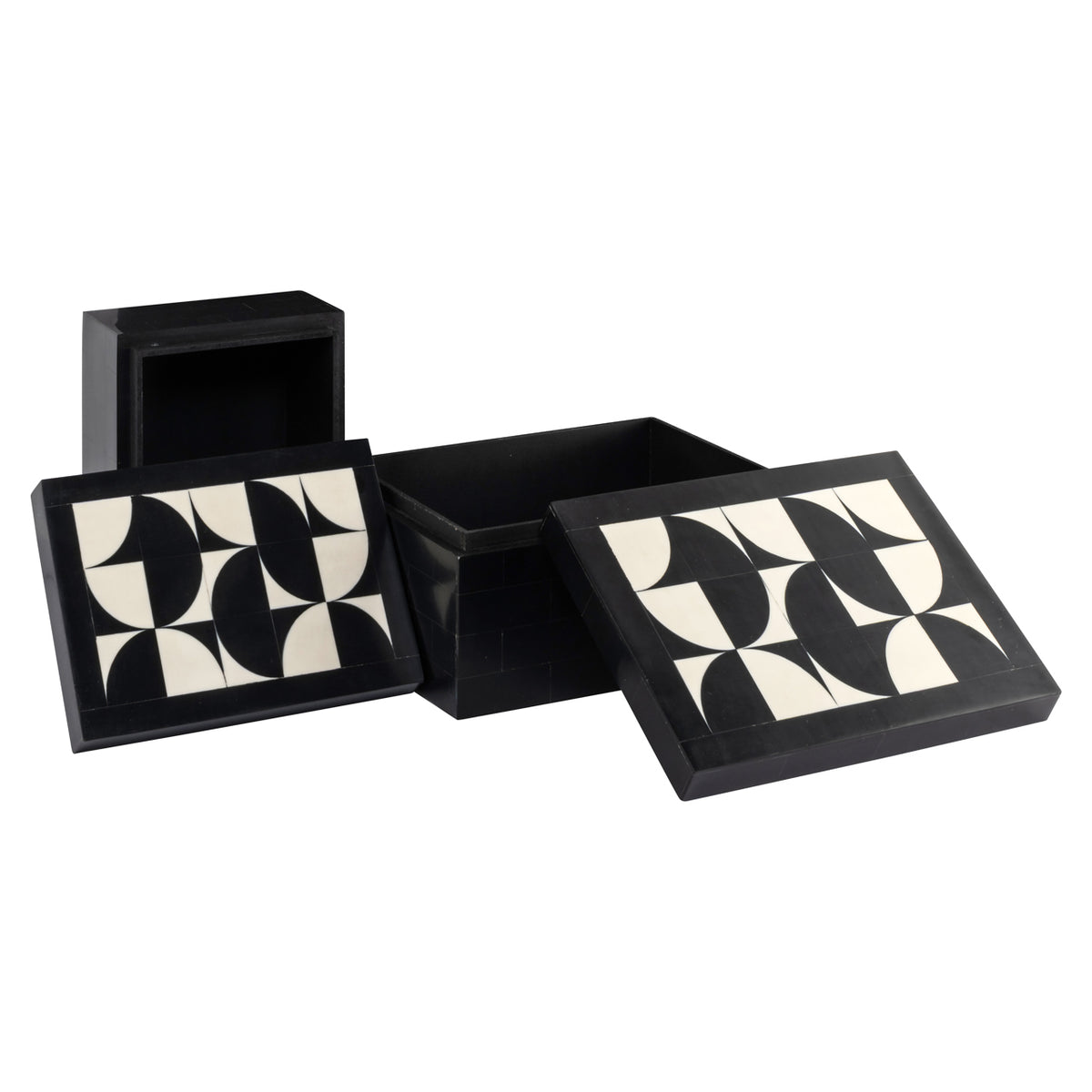 Opbergdoos Rae black/white (Set of 2) – Richmond Interiors (afbeelding 2)