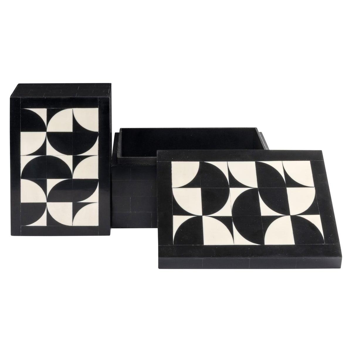 Opbergdoos Rae black/white (Set of 2) – Richmond Interiors (afbeelding 3)