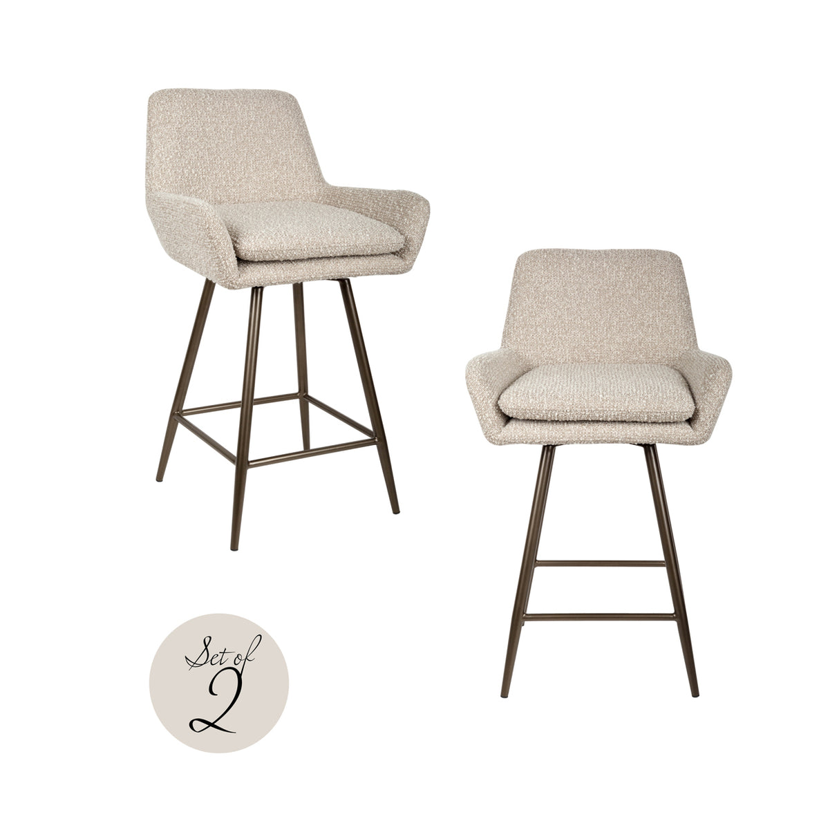 Counterstoel Linsey natural chunky (Set of 2) van Richmond Interiors – Luxe comfort op maat van PureWonen. Vraag naar de beste prijs.