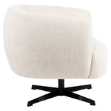 Lounge stoel Estelle beige blockweave swivel
