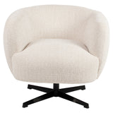 Lounge stoel Estelle beige blockweave swivel