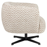 Lounge stoel Estelle sand chevron swivel