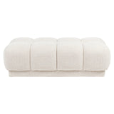 Poef & Voetenbank Noah beige blockweave