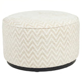 Poef & Voetenbank Lexie beige chevron 70Ø