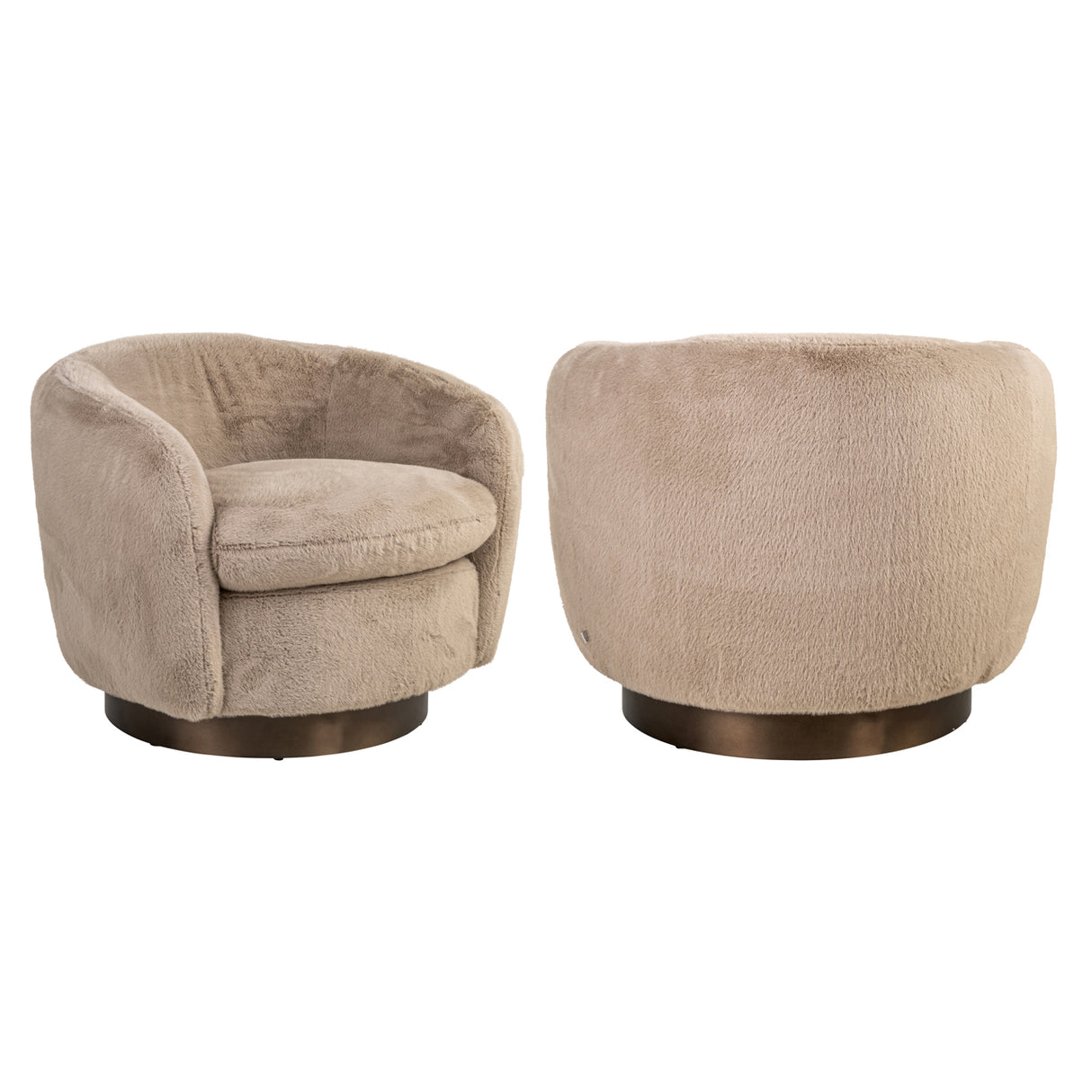 Lounge stoel Colmar khaki fluffy swivel van Richmond Interiors – Luxe comfort op maat van PureWonen. Vraag naar de beste prijs.
