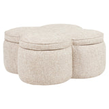 Poef & Voetenbank Corbeau sand tweed