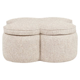 Poef & Voetenbank Corbeau sand tweed