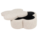Poef & Voetenbank Corbeau sand tweed