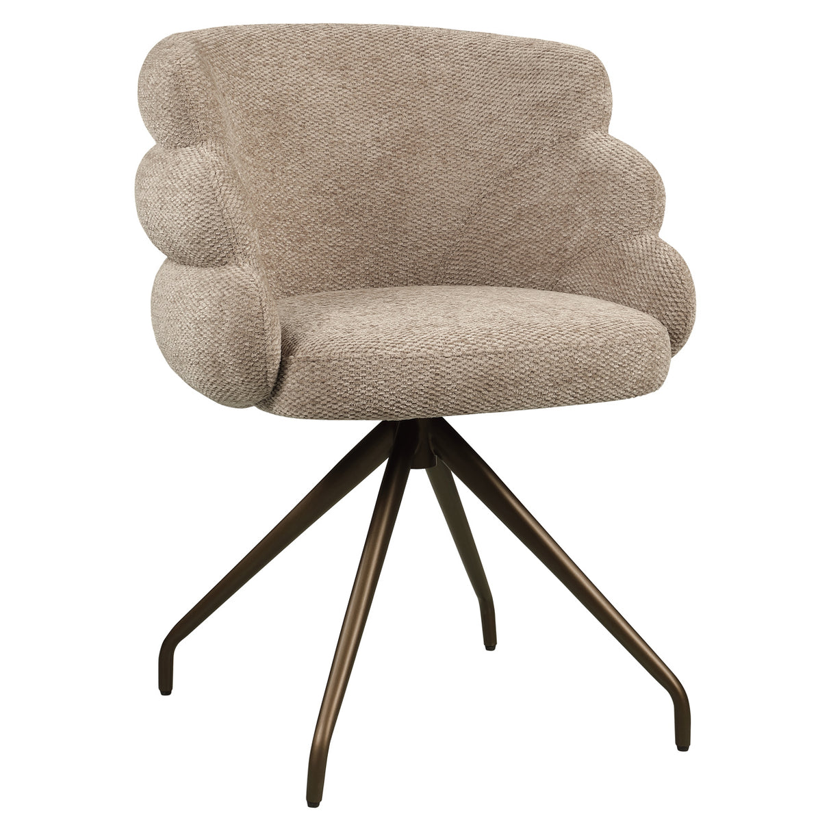 Eetkamerstoel Kayla mocca boldweave swivel