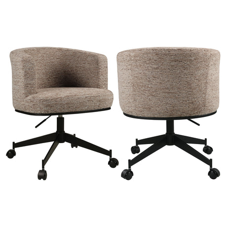 Eetkamerstoel Rochenne mocca linear swivel on wheels van Richmond Interiors – Luxe comfort op maat van PureWonen. Vraag naar de beste prijs.