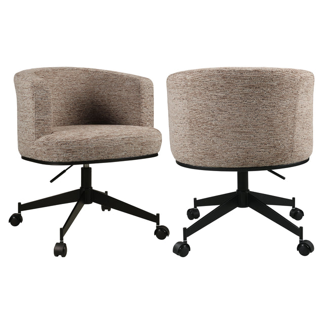 Eetkamerstoel Rochenne mocca linear swivel on wheels van Richmond Interiors – Luxe comfort op maat van PureWonen. Vraag naar de beste prijs.