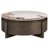 Salontafel Langford brown 90Ø 1-drawer van Richmond Interiors – Luxe comfort op maat van PureWonen. Vraag naar de beste prijs.