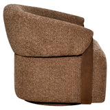Lounge stoel Marina brown blockweave swivel fire retardant
