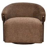 Lounge stoel Marina brown blockweave swivel fire retardant