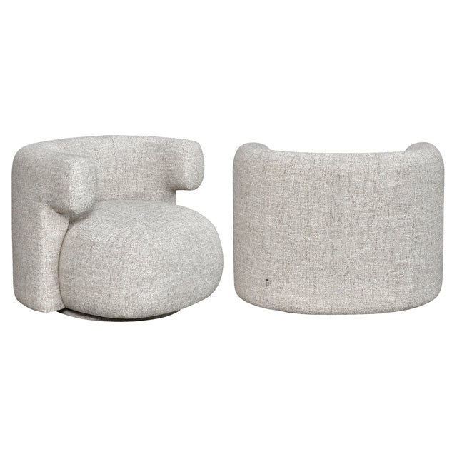 Lounge stoel Talley cream tweed swivel van Richmond Interiors – Luxe comfort op maat van PureWonen. Vraag naar de beste prijs.