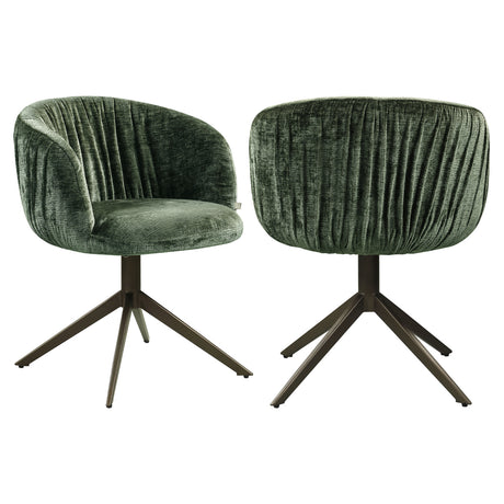Eetkamerstoel Cassi sage chenille swivel van Richmond Interiors – Luxe comfort op maat van PureWonen. Vraag naar de beste prijs.