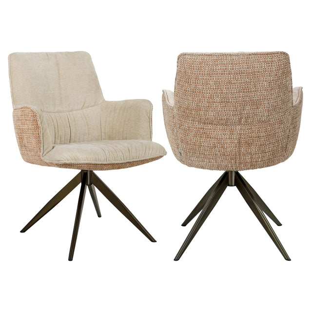 Eetkamerstoel Chase ginger jacquard swivel van Richmond Interiors – Luxe comfort op maat van PureWonen. Vraag naar de beste prijs.