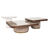 Salontafel Willox brown  including glass (Set of 2)