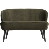 Sara Bankje Fluweel Warm Groen van WOOOD – Luxe comfort op maat van PureWonen. Vraag naar de beste prijs.