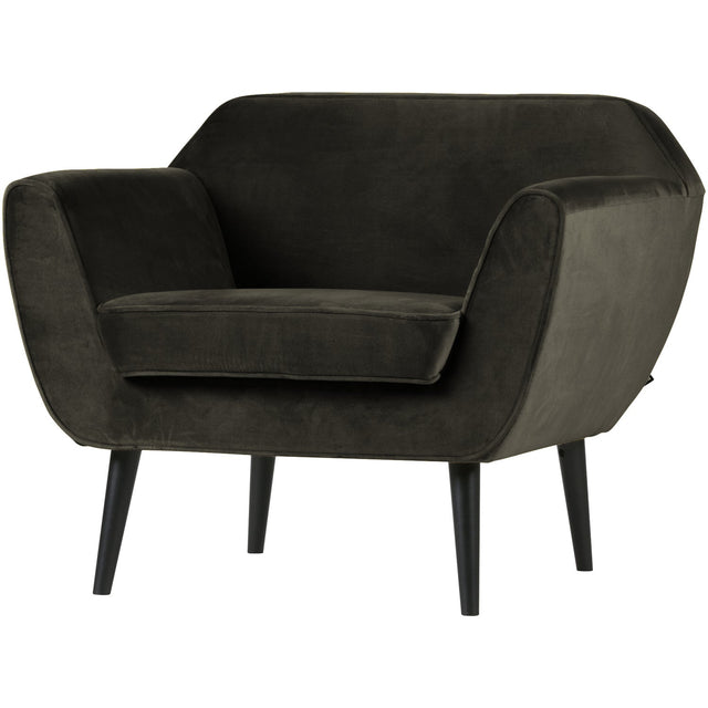 Rocco Fauteuil Fluweel Warm Groen van WOOOD – Luxe comfort op maat van PureWonen. Vraag naar de beste prijs.