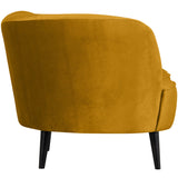 Sara Lounge Fauteuil Links Fluweel Oker van WOOOD – Luxe comfort op maat van PureWonen. Vraag naar de beste prijs.