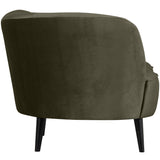 Sara Lounge Fauteuil Links Fluweel Warm Groen van WOOOD – Luxe comfort op maat van PureWonen. Vraag naar de beste prijs.
