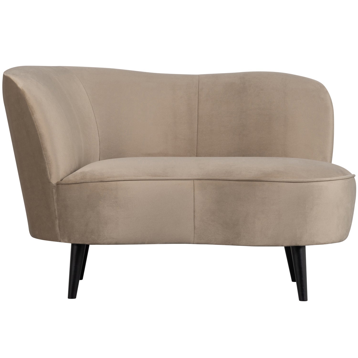 Sara Lounge Fauteuil Links Fluweel Khaki van WOOOD – Luxe comfort op maat van PureWonen. Vraag naar de beste prijs.