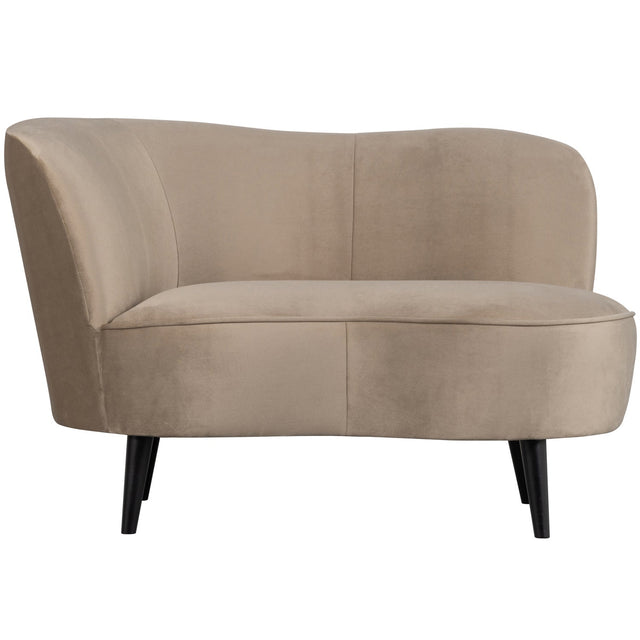 Sara Lounge Fauteuil Links Fluweel Khaki van WOOOD – Luxe comfort op maat van PureWonen. Vraag naar de beste prijs.