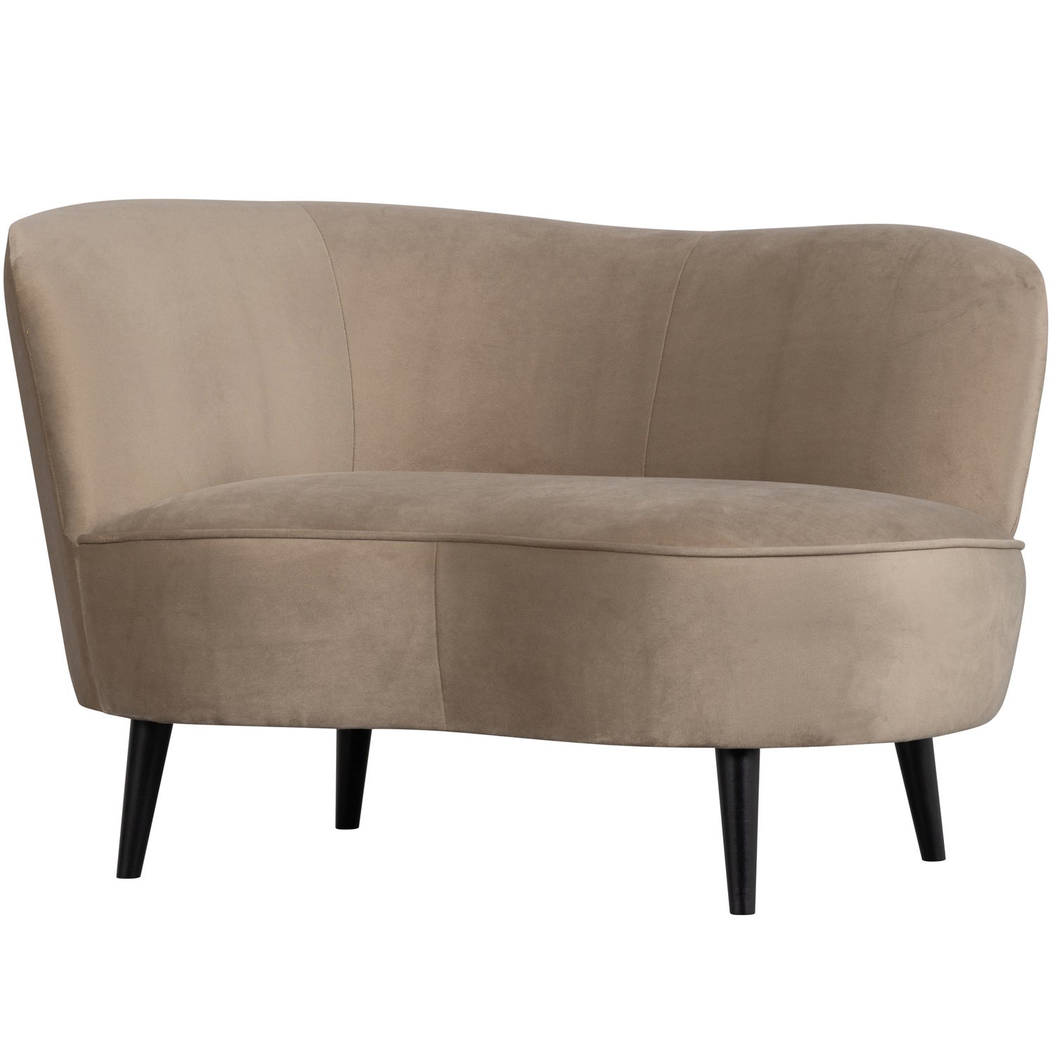 Sara Lounge Fauteuil Links Fluweel Khaki van WOOOD – Luxe comfort op maat van PureWonen. Vraag naar de beste prijs.