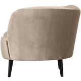 Sara Lounge Fauteuil Links Fluweel Khaki van WOOOD – Luxe comfort op maat van PureWonen. Vraag naar de beste prijs.