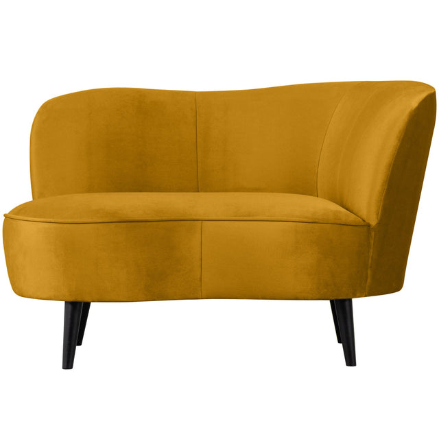 Sara Lounge Fauteuil Rechts Fluweel Oker van WOOOD – Luxe comfort op maat van PureWonen. Vraag naar de beste prijs.